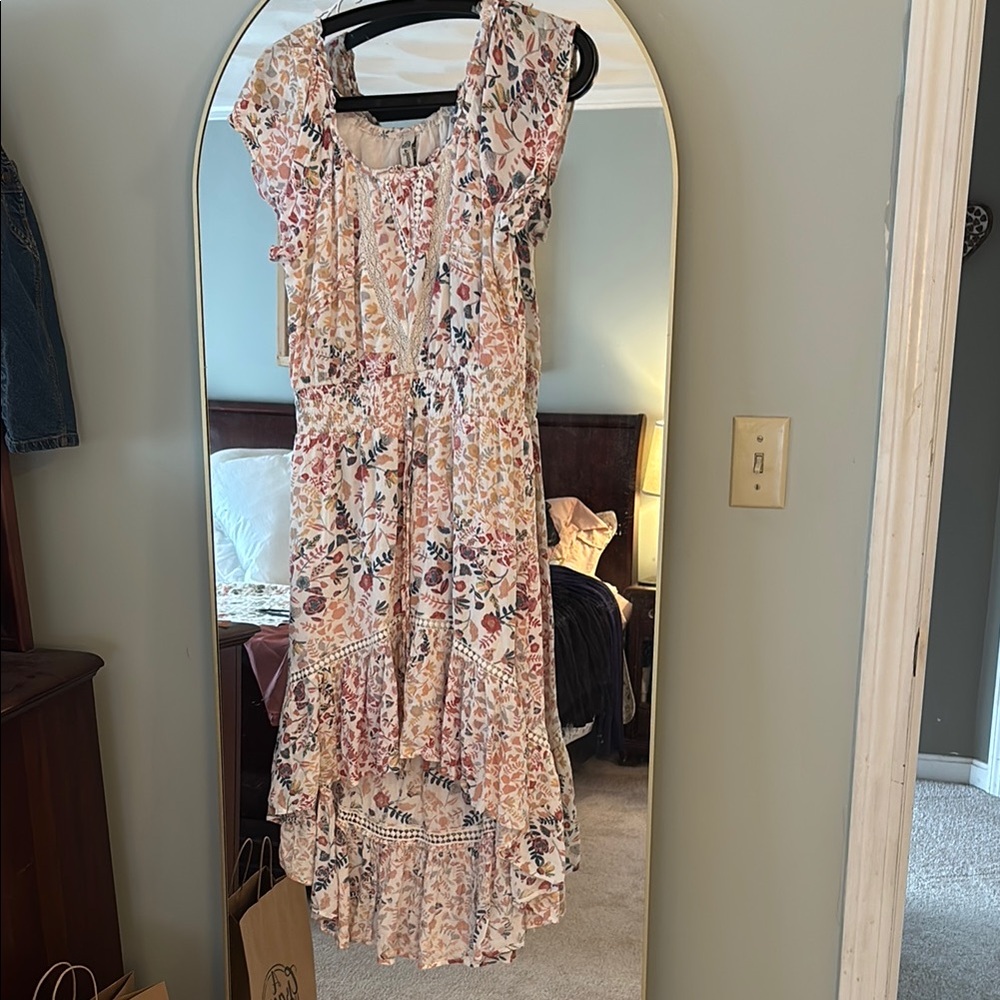 American Rag Pink and Brown High Low Sundress